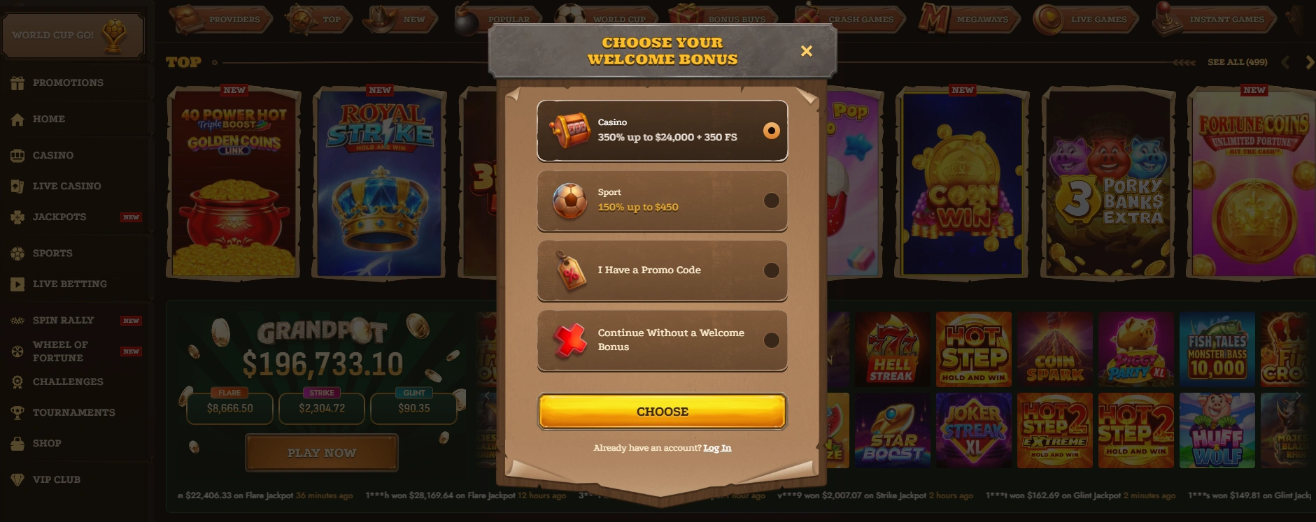lizaro casino login
